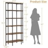 Jojoka 6-Tier Industrial Bookshelf, Tall Vintage Bookcase with Oval Wood Shelves and Black Metal Frame for Living Room, Bedroom, or Home Office - 2 of 4