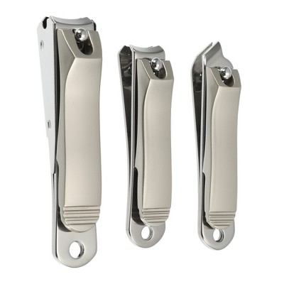 Unique Bargains Stainless Steel Nail Clippers With Catcher Nail Cutter  Trimmer Silver Tone Grey : Target