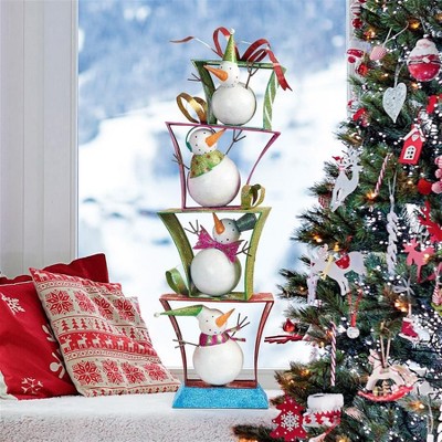 Design Toscano Stack of Christmas Snowmen Holiday Fun Bunch Metal Statue