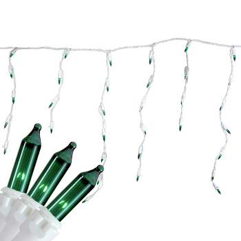 Northlight 100 Count Green Mini Icicle Christmas Lights - 3.5 ft White Wire