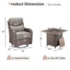 Buenhomino 5/7pcs Outdoor Patio Outdoor Conversation Fire Pit Set with Swivel Rocker Armchairs for Garden, Poolside, Backyard - 3 of 4