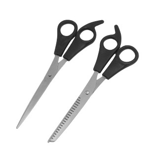 Unique Bargains Barber Stainless Steel Hair Thinning Scissors Hair Cutting Shear 2  Pcs in 1 Set - 1 of 4