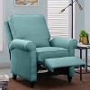 Elm Lane Sky Blue Recliner Chair Modern Armchair Comfortable Push Manual Reclining Footrest Upholstered for Bedroom Living Room - 2 of 4