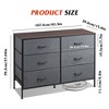 Wide Dresser with 6 Drawers, Fabric TV Stand for 50 Inch TV, Metal Frame, Wooden Top, Fabric Storage Dresser for Bedroom, Hallway, Entryway, - 3 of 4