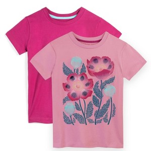 Mightly Toddler Fair Trade Organic Cotton Girls Graphic Short Sleeve T-Shirt 2-pack - 1 of 1