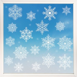 Big Dot of Happiness Snowflakes Window Clings, Reusable Winter Holiday Party Window Sticker Decor, White Snowflake Decals, Christmas Static Clings - 1 of 4