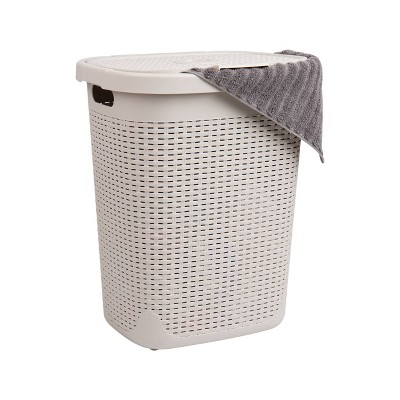 Mind Reader Laundry Basket with Cutout Handles, 50 Liter Hamper