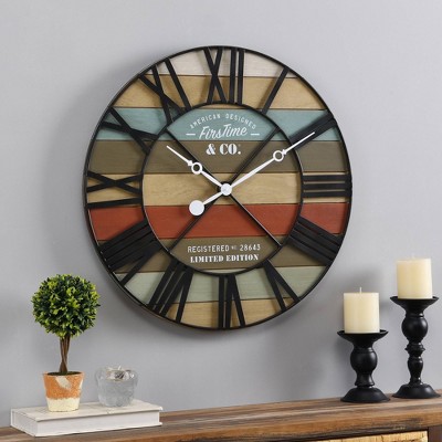 Colorful Maritime Farmhouse Planks Clock - FirsTime