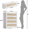 Tall Rattan Dresser with 4 Drawers, Storage Chest of Drawers for Bedroom - 2 of 4