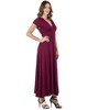 Womens V-Neck Empire Waist Cap Sleeve Maxi Dress - 24seven Comfort Apparel™ - 2 of 4