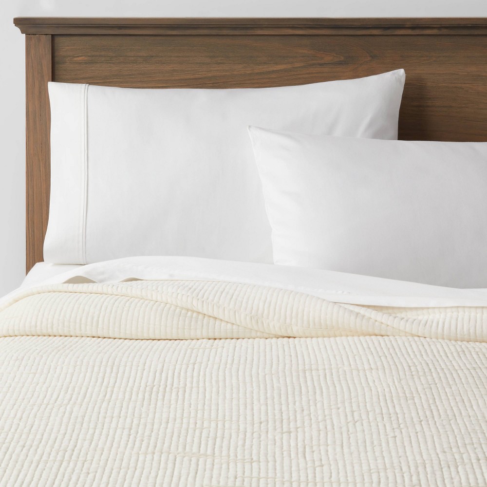 Photos - Duvet Full/Queen Double Cloth Quilt Cream - Threshold™