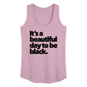 Women's - Instant Message - Beautiful Day To Be Black Graphic Racerback Tank - 1 of 4