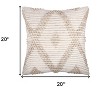 20" White and Natural Diamond Throw Pillow - 3 of 4