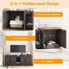 3-in-1Multi-Functional 55" Large Cat Litter Box Furniture for 2 Cats Hidden Litter Box Enclosure w/Double Rooms & Barn Doors - 2 of 4