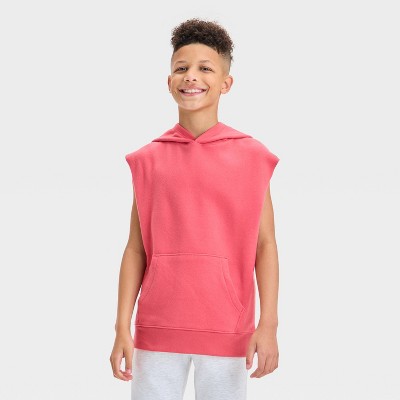 Boys' Fleece Sleeveless Cutoff Hoodie Sweatshirt - art class™