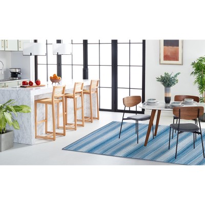 Coastal Charm Blue and Grey Cotton Handwoven Flatweave Rug - 3' x 5'