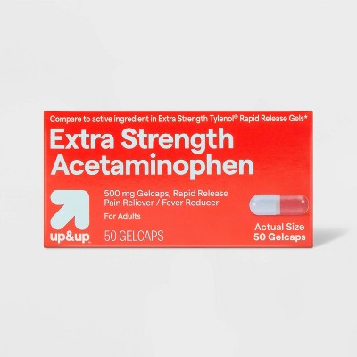 Acetaminophen Extra Strength Pain Reliever + Fever Reducer Quick Release Gelcaps - up&up™