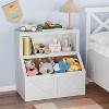 DobleePy 2-Tier Wooden Bookshelf with Cubby Storage, Durable Floor Cabinet with Open Shelves for Bedroom, Playroom, Nursery - 3 of 4