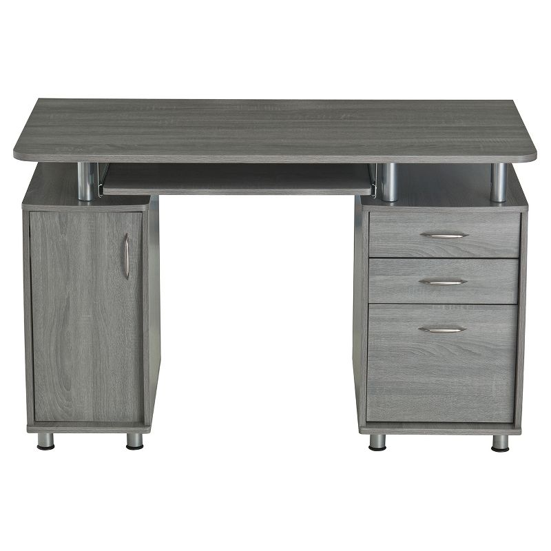 Complete Workstation Computer Desk with Storage Gray - Techni Mobili, 3 of 11