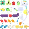 Bath Toys for Toddlers,with Shower Wall, Bathtub Toy 2 Suction Spinner Toys, Sliding Wall Track, Wind-Up Duck,Fishing Games, for Boys Girls - 3 of 4