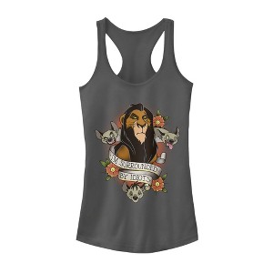 Juniors Womens Lion King Scar Surrounded By Idiots Tattoo Racerback Tank Top - 1 of 3