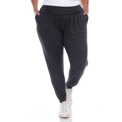 Women's Plus Size Harem Pants - White Mark