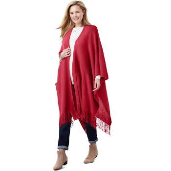 Woman Within Women's Plus Size Fringed Cape