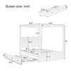 Queen Size 4 Poster Canopy Platform Bed with Trundle and 3 Drawers, Solid Wood Bed Frame with Headboard, No Box Spring Needed - ModernLuxe - 3 of 4