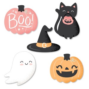 Big Dot of Happiness Pastel Halloween - DIY Shaped Pink Pumpkin Party Cut-Outs - 24 Count - 1 of 4