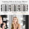 Makeup Vanity Desk with Mirror & Stool, 35"W Large Dressing Table with 2 Drawers & Hair Dryer Rack, Modern Makeup Vanity Table for Bedroom - 4 of 4