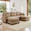 DOMETOUR Modular Sectional U Shaped Couch With Ottoman, Premium Chenille Fabric,With 2 Throw Pillows, High-Density Foam Tufted Cushion Backrest - 2 of 4