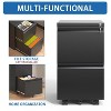 2 Drawer Metal Mobile File Cabinet, Rolling File Cabinet with Lock for Hanging Legal/Letter/A4 Size, Fully Assembled Except Wheels-Black-The Pop Home - 4 of 4