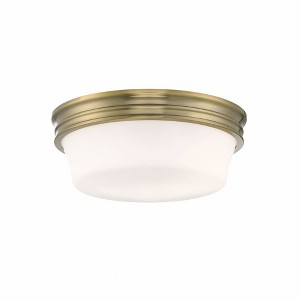 Norwell Lighting Galen 3 - Light Flush Mount in  Antique Brass - 1 of 1