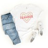 Simply Sage Market Women's Colorful Heart Teacher Short Sleeve Graphic Tee - XL - White - 2 of 2