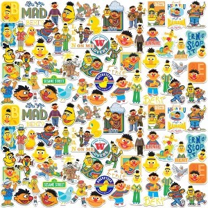 Sesame Street Bert & Ernie 100ct Vinyl Large Deluxe Stickers Variety Pack - Laptop, Water Bottle, Scrapbooking, Tablet, Skateboard, Indoor/Outdoor - 1 of 4