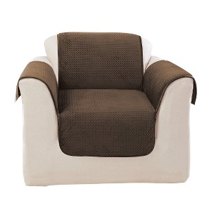 Elegant Pick Stitch Chair Furniture Protector Smokey Brown - Sure Fit