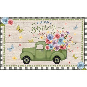 Briarwood Lane Doormat 30x18 Indoor Outdoor Happy Spring Pickup Truck Floral For Spring Doormat - 1 of 4