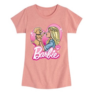 Girls' - Barbie - Puppy Fitted Short Sleeve Graphic T-Shirt - 1 of 4