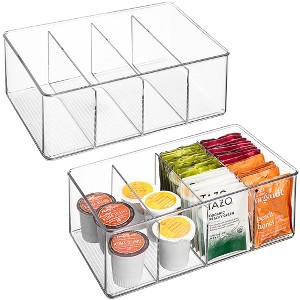 Sorbus Storage Bins with Dividers - Store Tea Bags, Seasonings, Drink Packets, Oatmeal - Storage & Display Containers for Kitchen & Pantry - 1 of 4