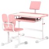 Qaba Kids Desk and Chair Set, Height Adjustable Study Desk and Chair Set with Tilt Desktop & Storage for Writing Reading and Drawing - 4 of 4