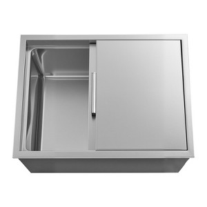 VEVOR Drop in Ice Chest, 24"L x 18"W x 13"H Stainless Steel Drop in Cooler, 57.8 Quart Commercial Ice Bin with Sliding Lid, Silver - 1 of 4