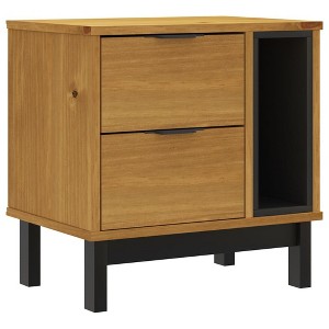 vidaXL Bedside Cabinet FLAM 19.3"x13.8"x19.7" Solid Wood Pine - 1 of 4