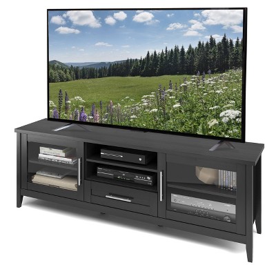 Jackson 71" Black Wood Grain TV Stand with Cabinets