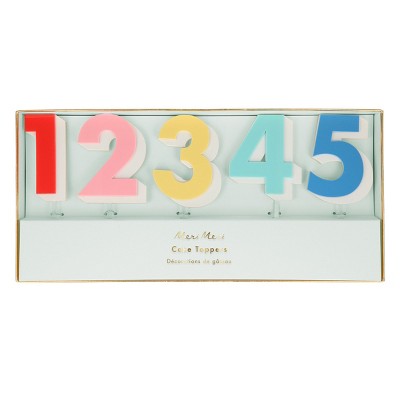 Meri Meri Rainbow Number Acrylic Toppers (Pack of 10)