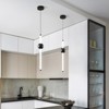 POWLIG 3.93 Inch Modern LED Pendant Light with Dimmable & Height Adjustable Black Ceiling Fixture - 3 of 4