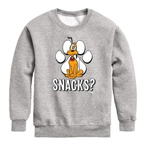 Boys' - Disney - Pluto Snacks? Graphic Long Sleeve Fleece Sweatshirt - 1 of 4