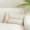 Saro Lifestyle Chic Foiled Hair-On Leather Patchwork Poly Filled Pillow, 12"x20", Gold - 4 of 4