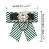 INSPIRE CHIC Women's Striped Rhinestone Bow Tie Fashion Faux Pearl Bow Tie Pin with Hanging Chain - 2 of 4