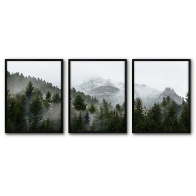 Stupell Forest Moose Distressed Framed Floater Canvas Wall Art Design By Liz Jardine - 25 X 25 - Black