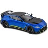 Aston Martin V12 Vantage Blue Metallic with Black Hood and Top 1/43 Die Cast Model Car by Solido - 4 of 4